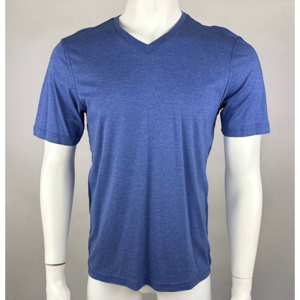Raffi NOAH Tee Shirt Mens M EUC $82 Short Sleeve V-neck Stretch Cotton Blue